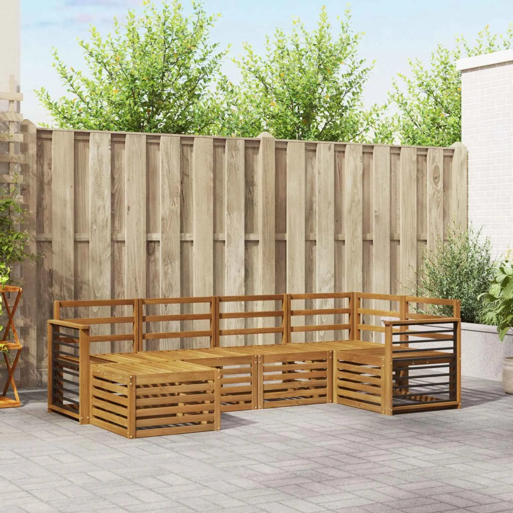 Set divani 6 pcs Naturale Legno di Acacia Massello 3375099