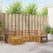 Set di divani da esterno 6 pz Naturale Poliestere 3375099
