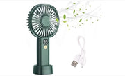 Ventilatore Manuale - Mini Ventilatore - Ventilatore Manuale - Ventilatore Mini Portatile - Caricabile via USB - Verde