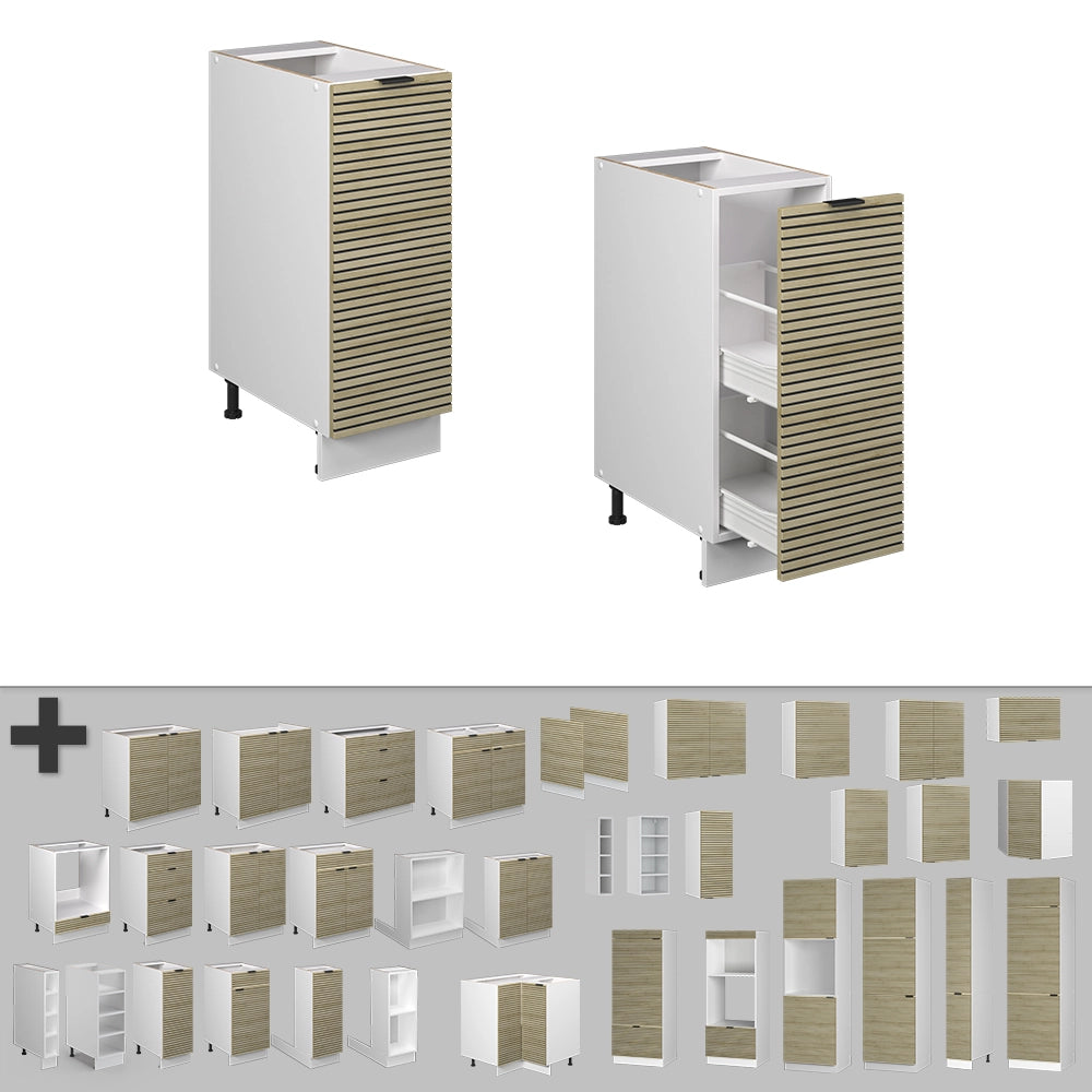 Vicco Armadio cucina dispensa alto Pannello in quercia 30 cm senza piano di lavoro