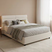 Letto Matrimoniale Brienno, Letto Matrimoniale Sfoderabile Made in Italy, Beige
