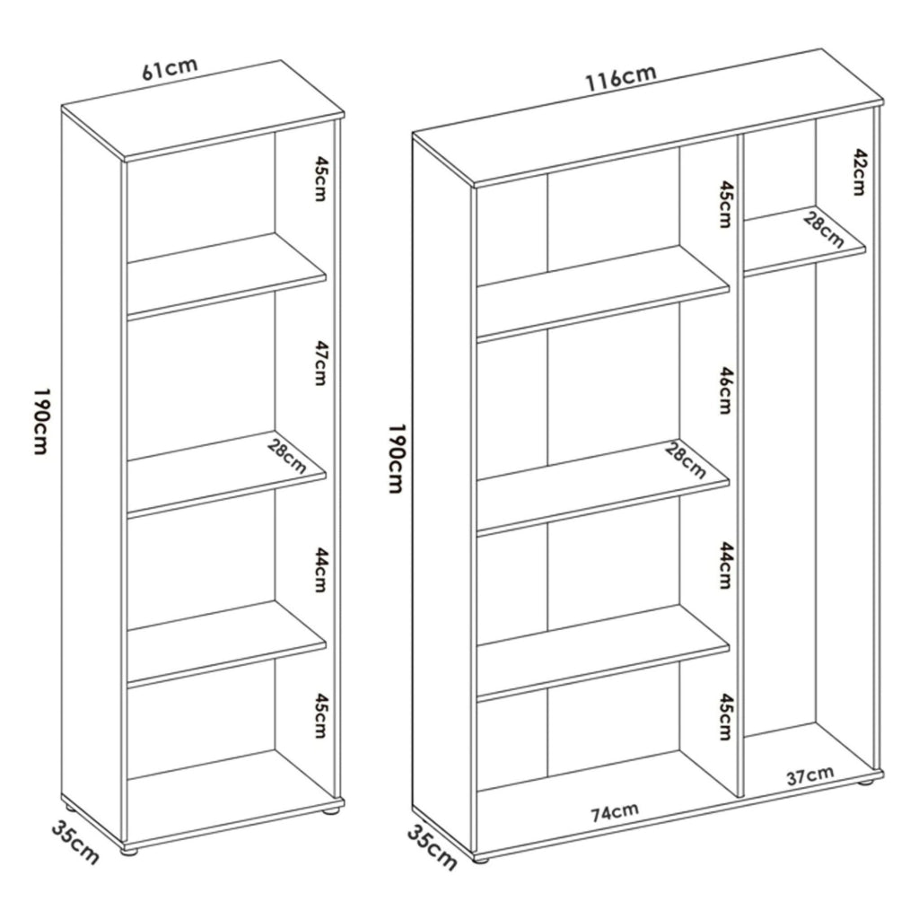 Rosarno, Armadio Multiuso Grande Modulabile, 177x190h cm Bianco