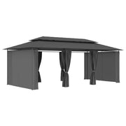 Gazebo con Tende 600x298x270 cm Antracite 47966