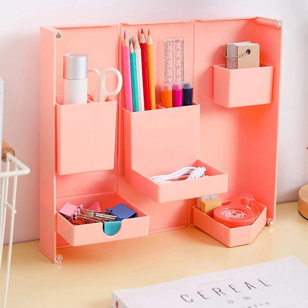Trade Shop - Organizer In Plastica Per Trucchi Da Scrivania 24.5 X 28 Cm Pochetta Per Trucchi -