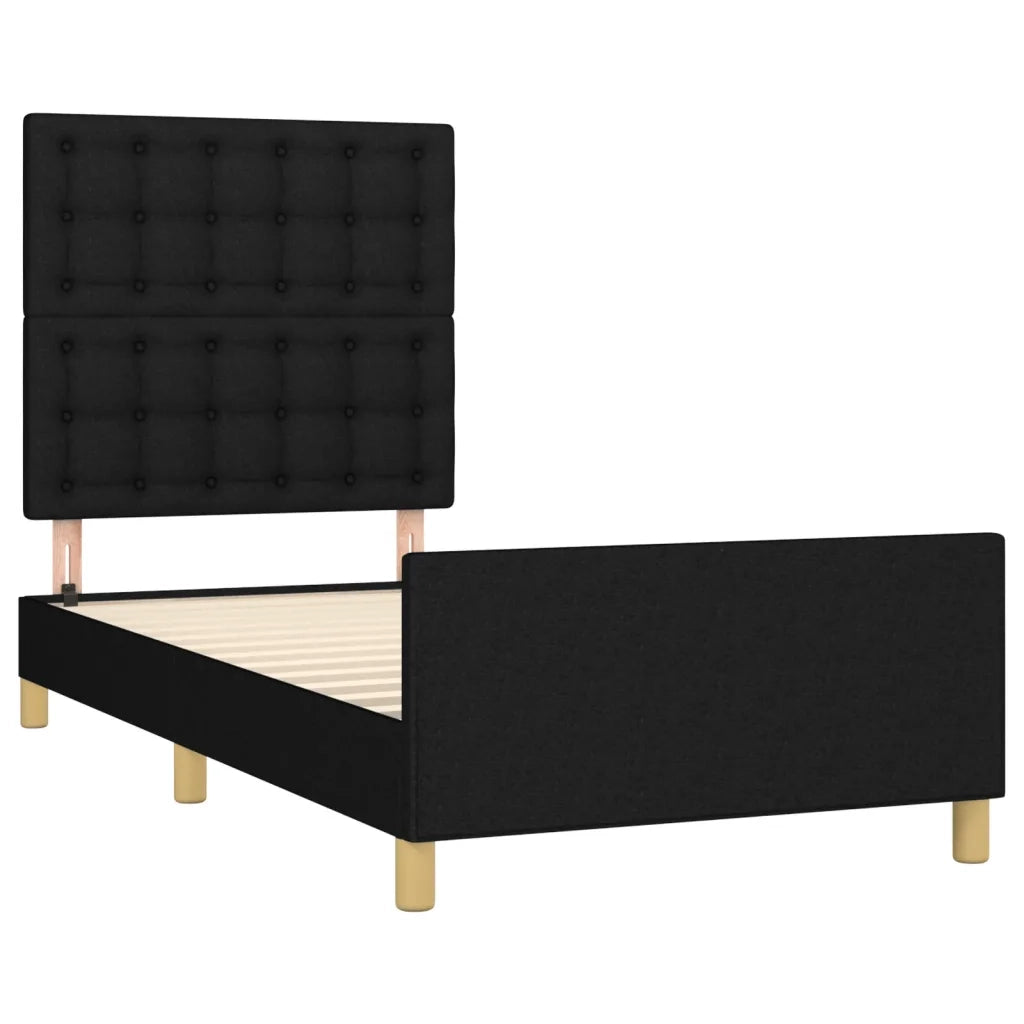 Giroletto con Testiera Nero 80x200 cm in Tessuto cod mxl 36912