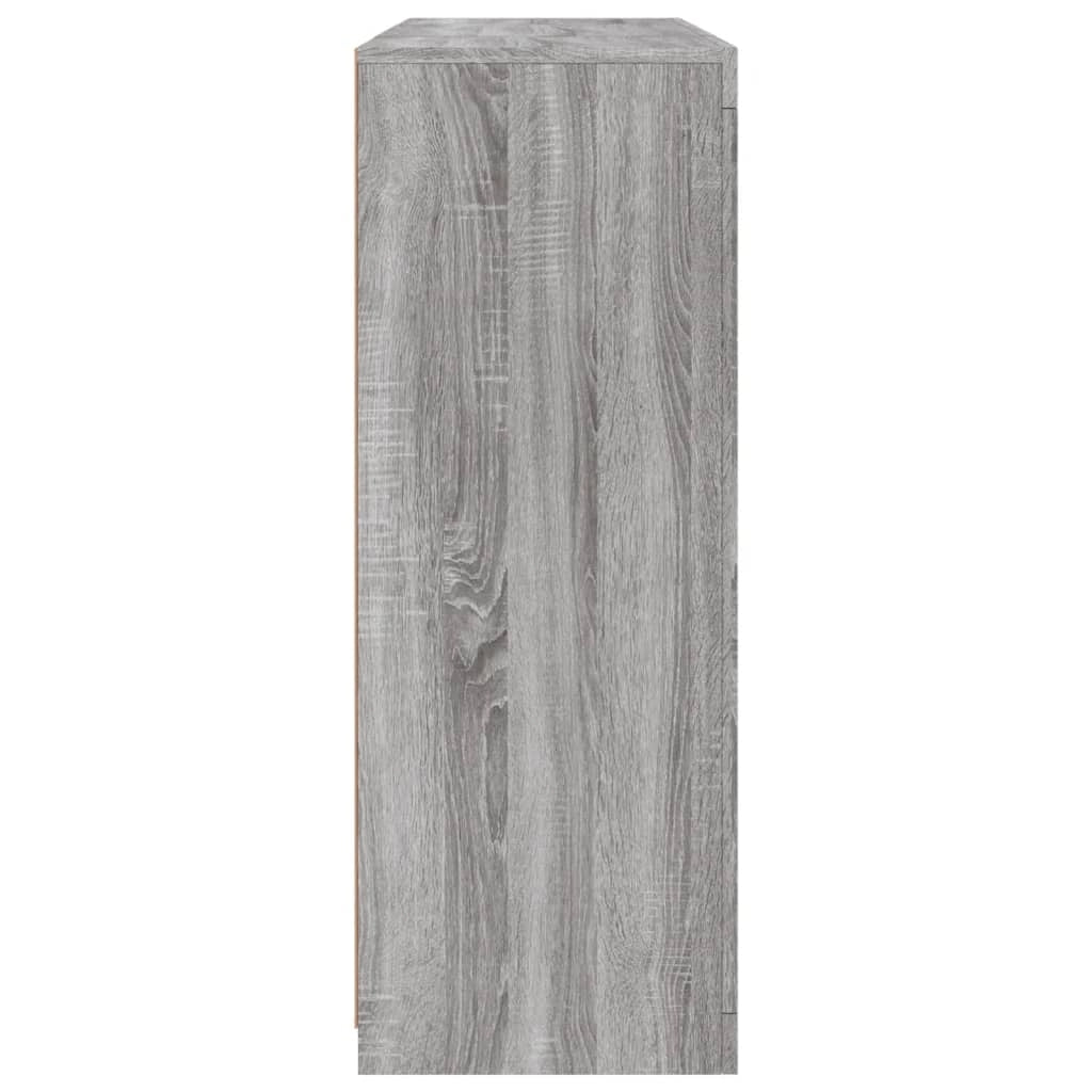 Buffet credenza cassettiera armadio mobile contenitore organizer per cucina soggiorno salotto con luci a LED 3 pezzi in legno ingegnerizzato Sonoma grigio 02_0037234