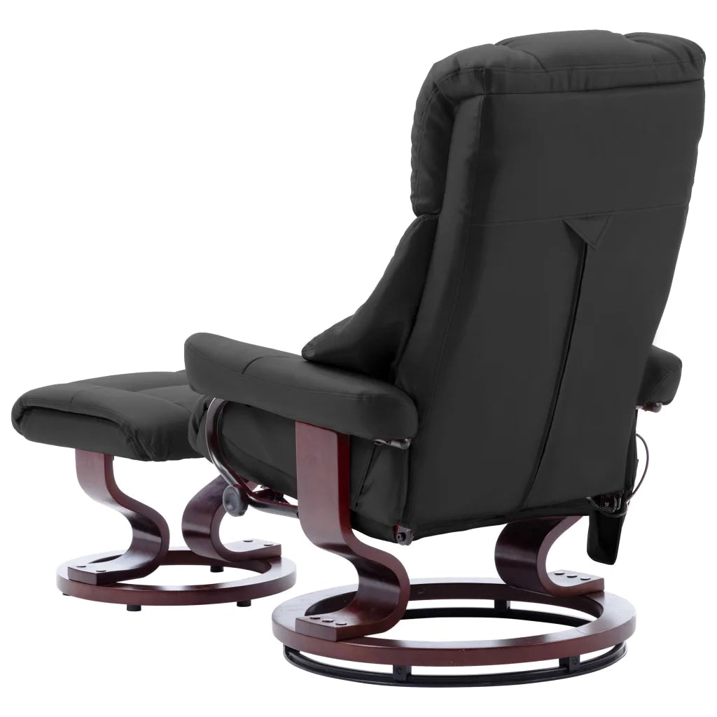 Poltrona Massaggiante Grigio in Similpelle e Legno Piegato cod mxl 72678