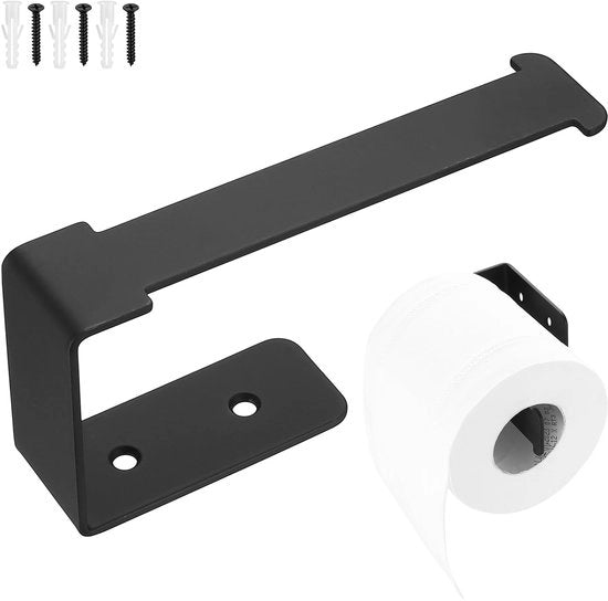 Sostegno per carta igienica in acciaio inox, nero, per cucina e bagno