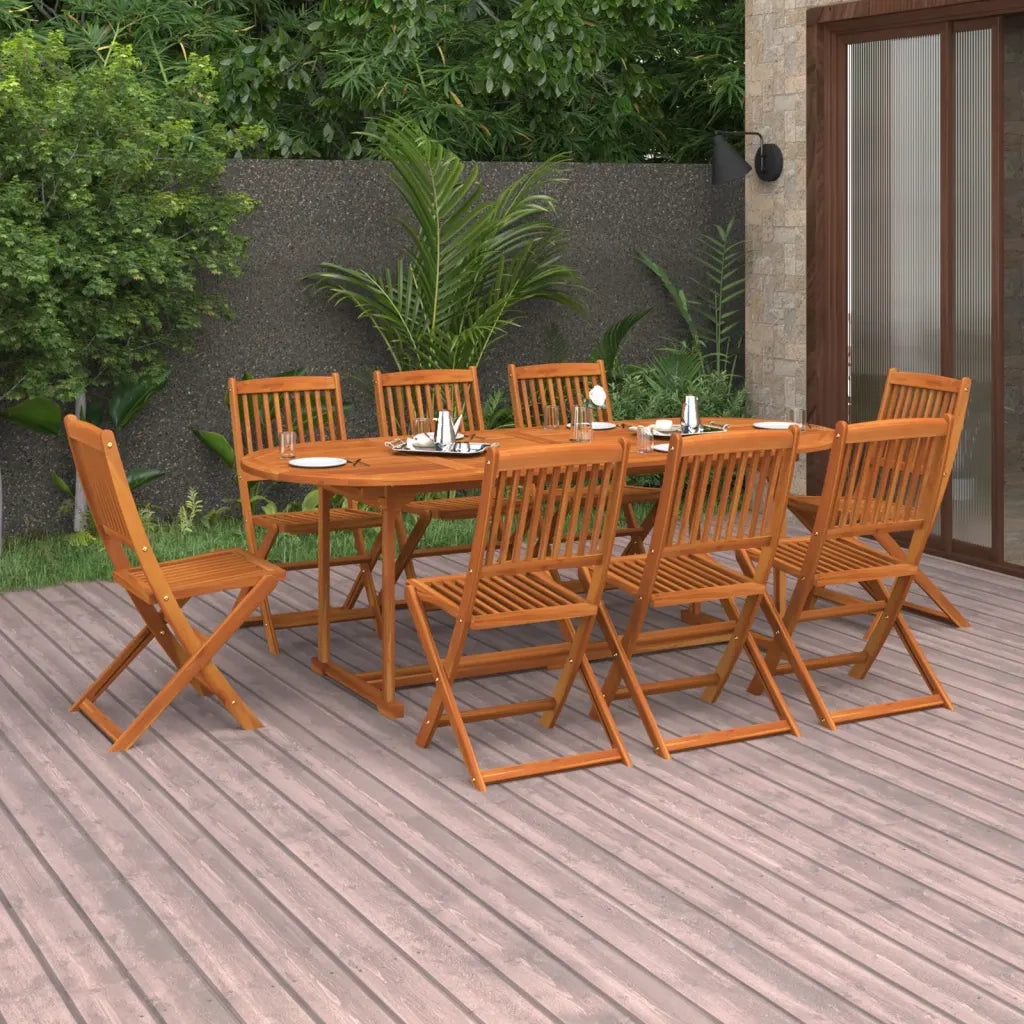 Set da Pranzo da Giardino 9 pz 220x90x75 cm Massello di Acacia 3086976
