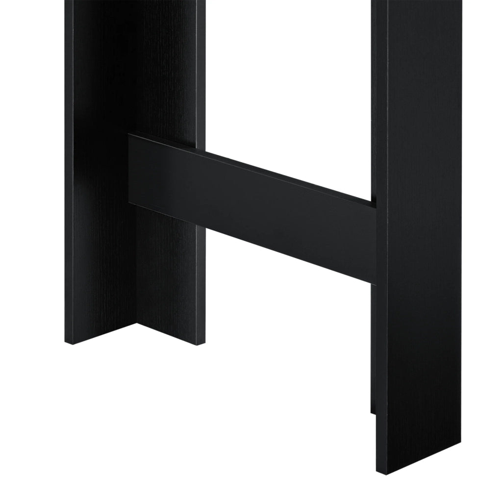Tavolo alto da bistrot con contenitore e 3 ripiani 110 cm nero e rovere 03_0006191