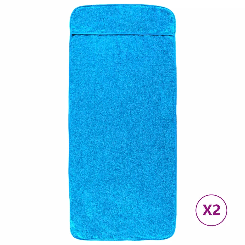 Asciugamani da Spiaggia 2 pz Turchese 75x200 cm Tessuto 400 GSMcod mxl 126587