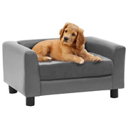 Divano per Cani Grigio 60x43x30 cm in Peluche e Similpelle 170959