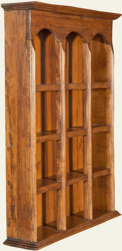 Biscottini Pensile bacheca Country in legno massello di tiglio finitura noce L54xPR12xH72 cm. Made in Italy