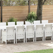 Set da pranzo da giardino con cuscini 17 pcs Bianco PP