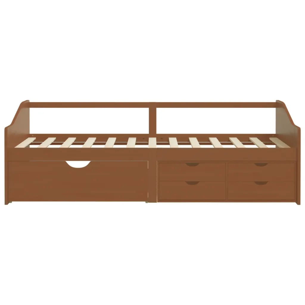 Divano letto | Sof¨¤ letto | Letto singolo 3 Posti senza Ambrato in Legno di Pino 90x200 cm