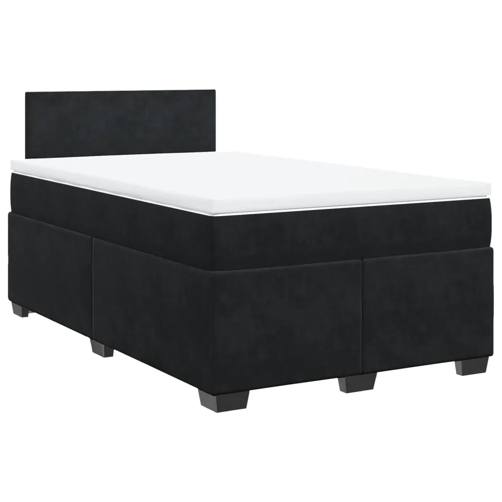 Giroletto a Molle con Materasso Nero 120x200 cm in Velluto 3286278