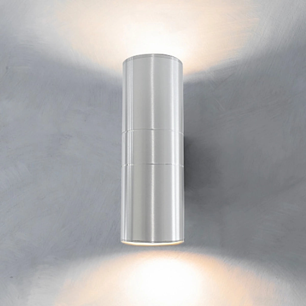 APPLIQUE DA PARETE LED LAMPADA ESTERNO DESIGN MODERNO ALLUMINIO ARGENTO SILVER