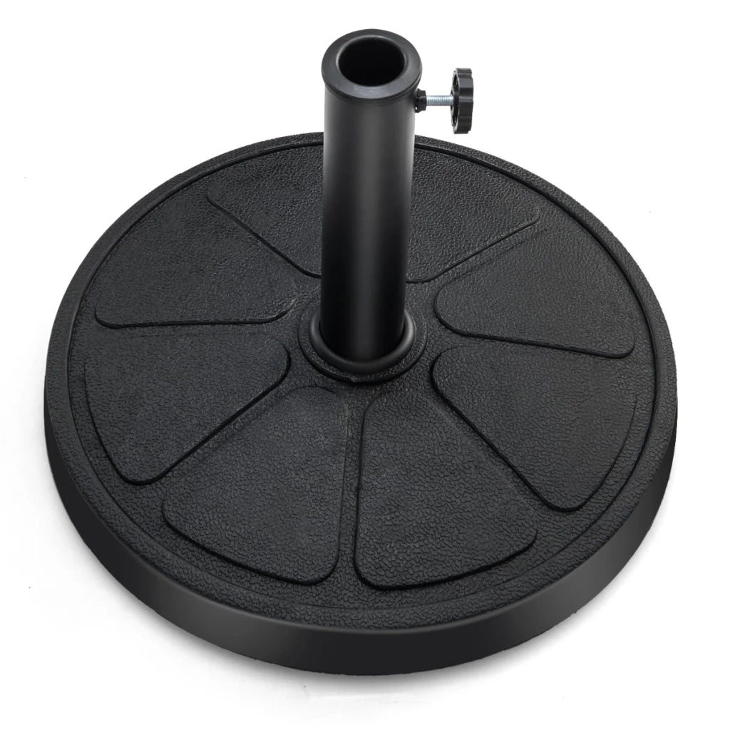 Base per ombrellone rotonda 45 x 35 cm con moderna sicurezza e stabilità in resina nera 20_0019501