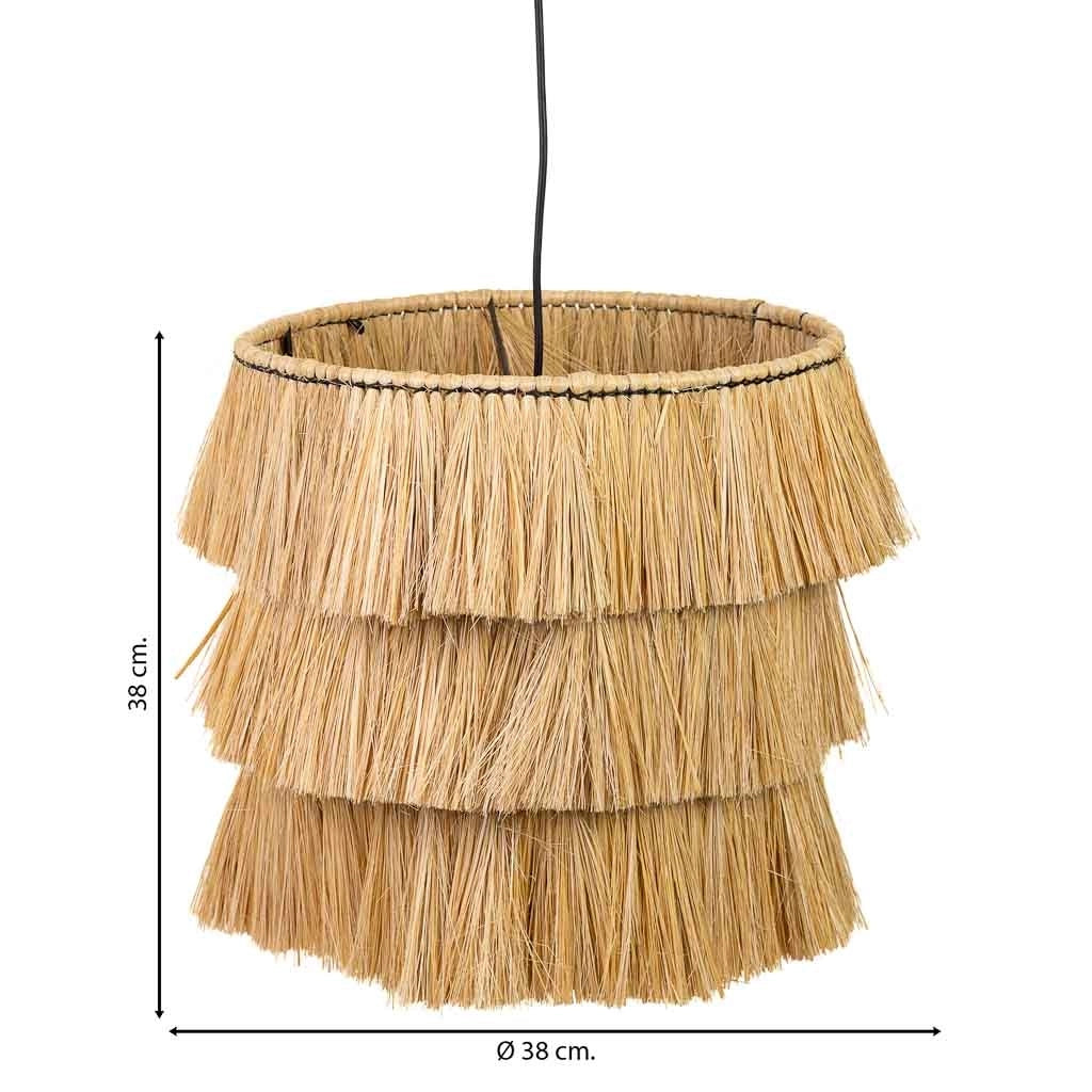 Plafoniera in fibra naturale marrone 38x38x38h
