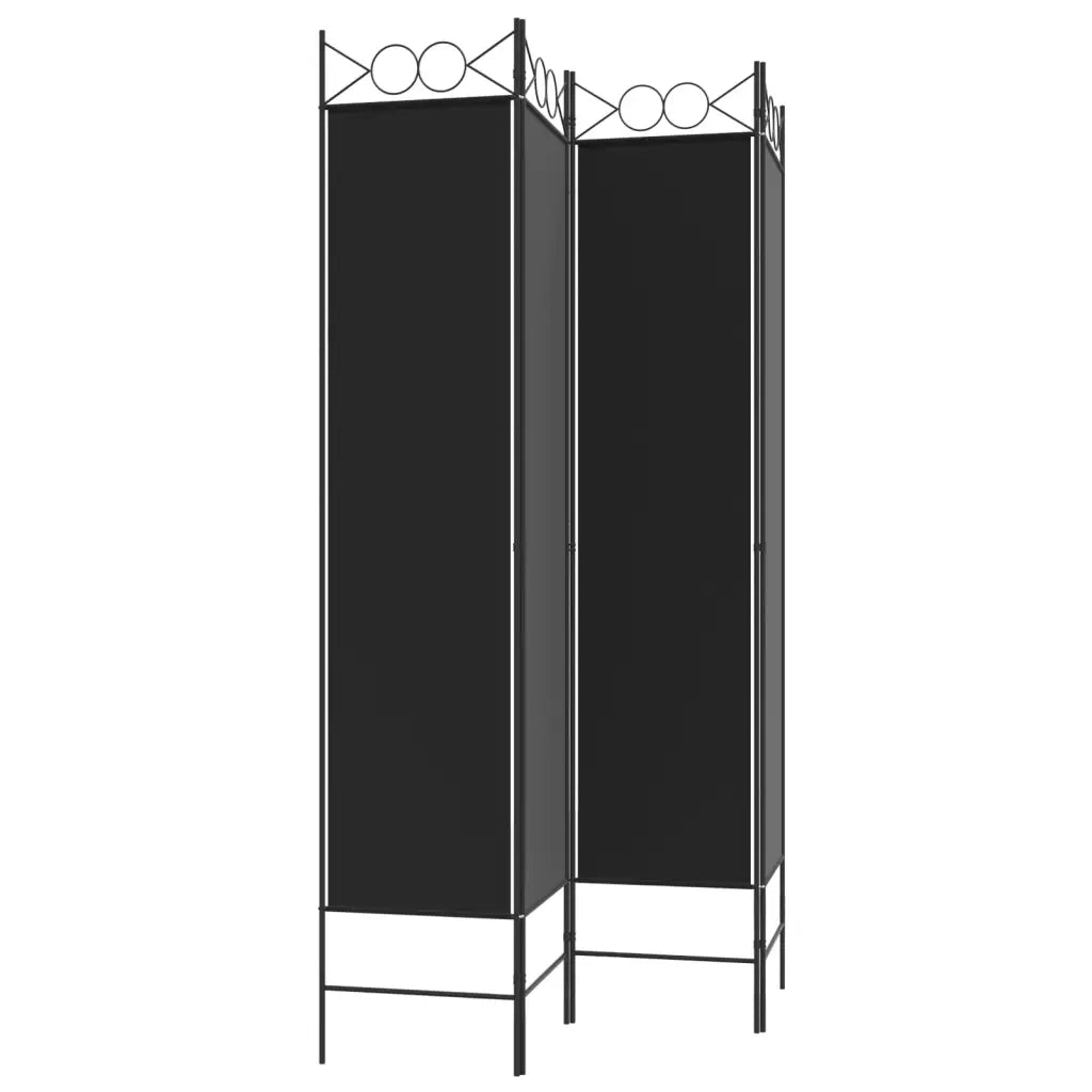 Divisorio a 4 Pannelli Nero 160x200 cm in Tessuto cod mxl 65890