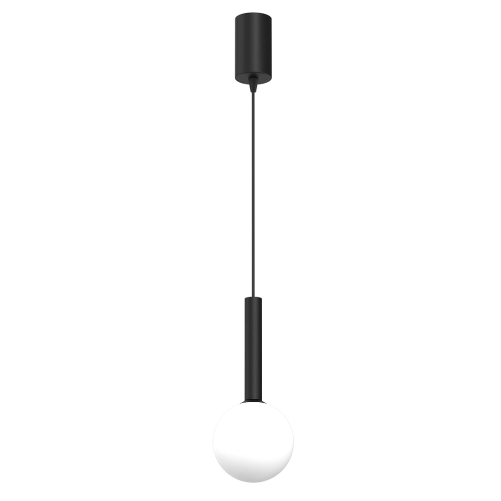Lampada a sospensione Play nera sfera bianca G9 Milagro
