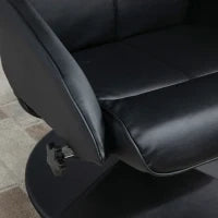 Poltrona Relax Reclinabile con Pouf Poggiapiedi Abbinato e Rivestimento in Finta pelle, Nero