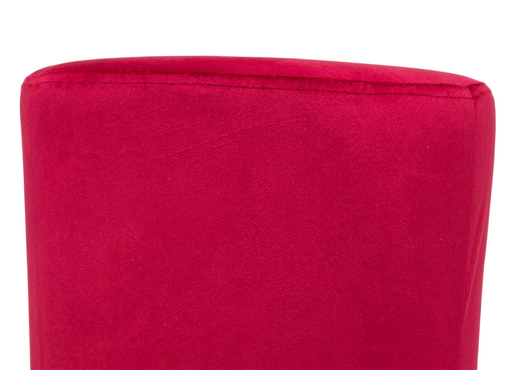 Pouf Salotto/Camera Rotondo Imbottito Modello Cilindro Velvet In Tinta Unita - Pouf - Bordeaux