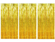 Gordiglio in Oro - 3 Pezzi - Tende per Porte in Foglia - Decorazione di Festa - Compleanno/ Matrimonio - Dimensioni 1m x 2m - Tenda Decorativa