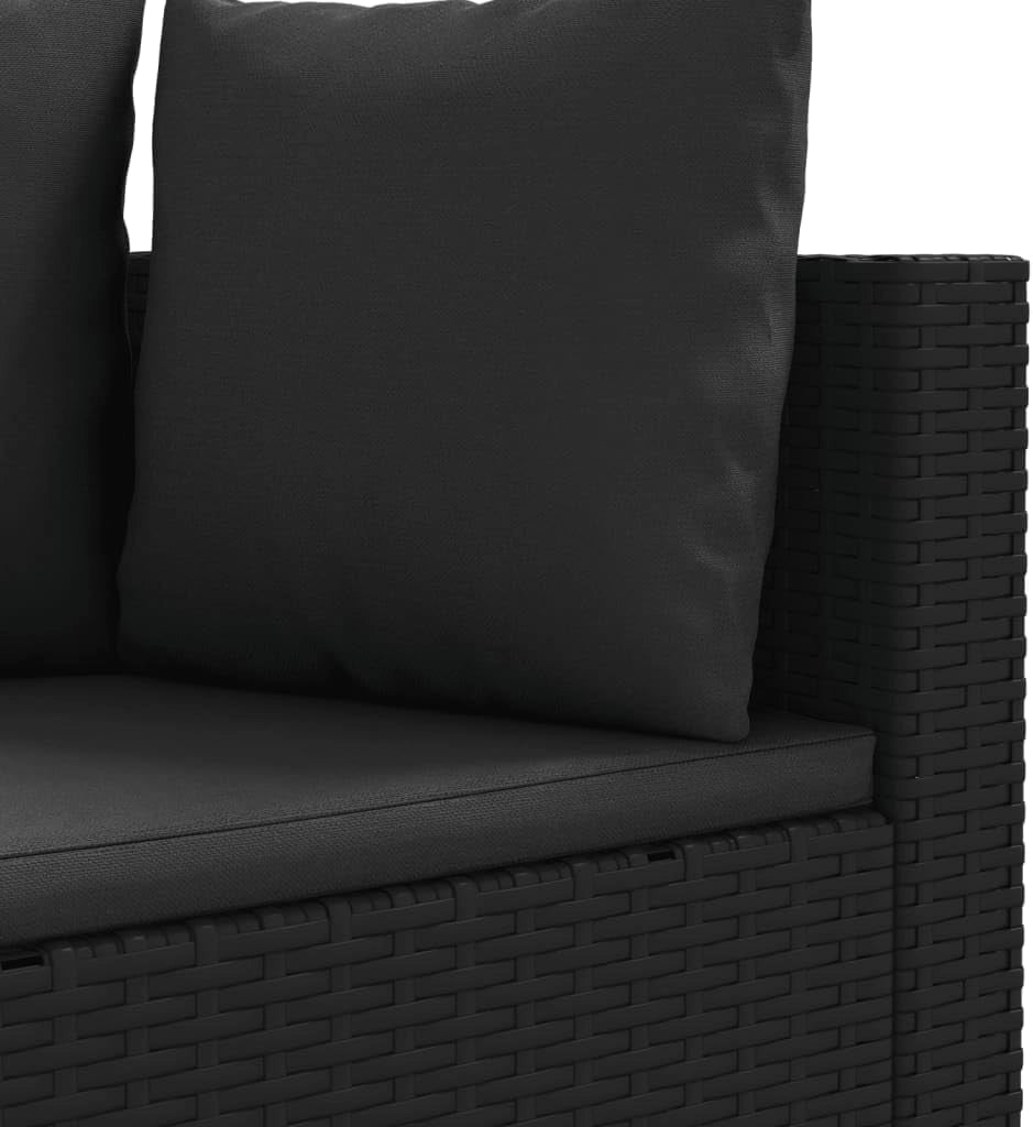 Set di divani da giardino 4 pezzi con cuscini in rattan sintetico nero, set da giardino esterno, mobili da giardino, mobili da giardino, set di mobili da giardino - 3308459