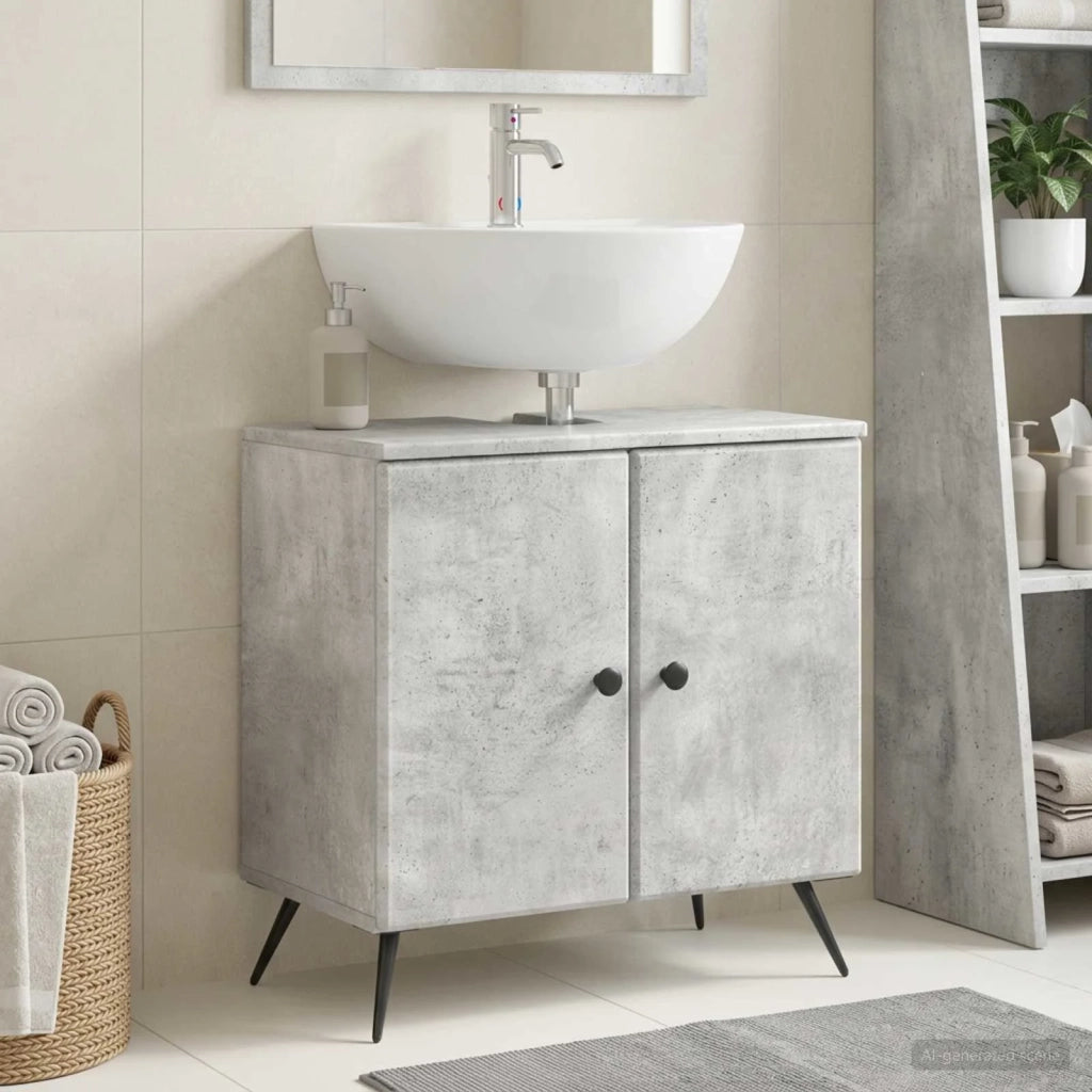 Armadio per Lavabo da Bagno BREDA Grigio Cemento 897448