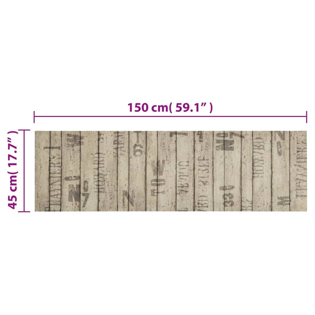 Tappetino da cucina lavabile morbido e antiscivolo 150 x 45 cm design elegante in velluto grigio 02_0056476