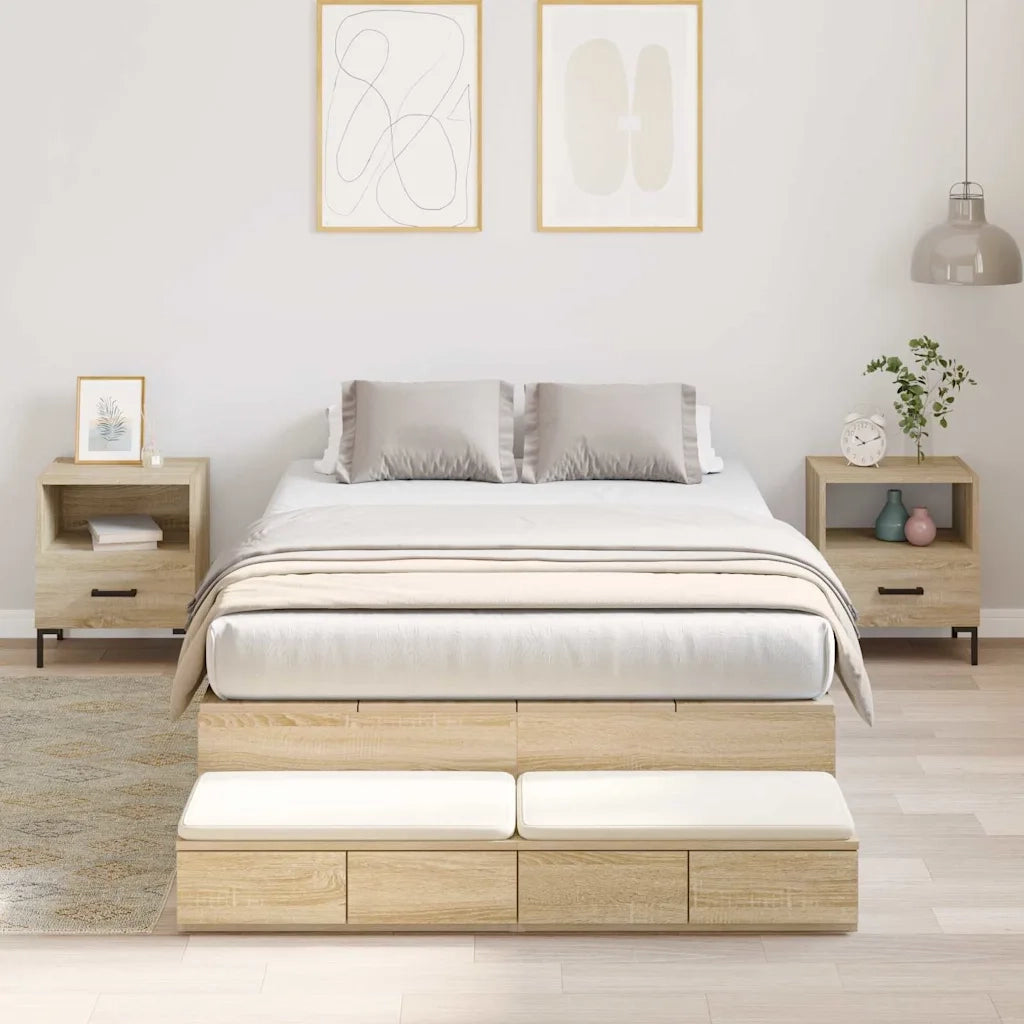 Struttura letto con contenitore Rovere Sonoma 120 cm 3335631