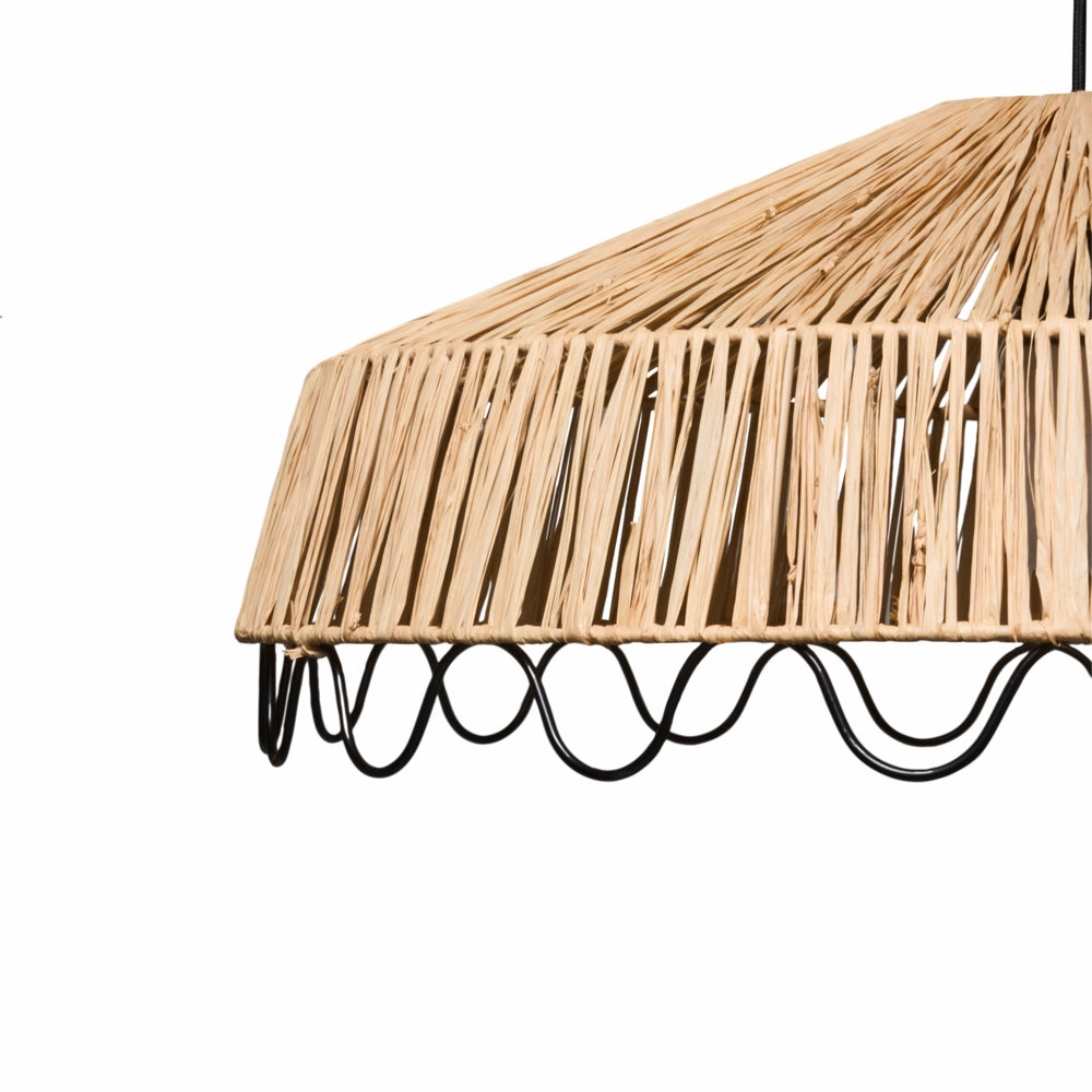 Lampada a sospensione in rattan e rafia naturale Lampada da soffitto Sala da pranzo Soggiorno Stile boho Tessuta a mano