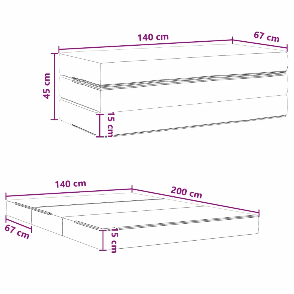 Divano Letto Pieghevole 140 x 67 x 45 cm Grigio Chiaro 900227
