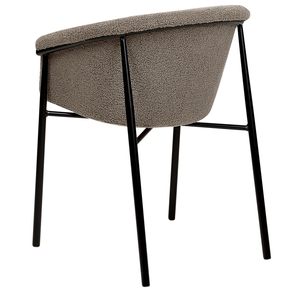 Set di 2 sedie da pranzo con imbottitura in tessuto tortora Seduta da pranzo dal design moderno e contemporaneo