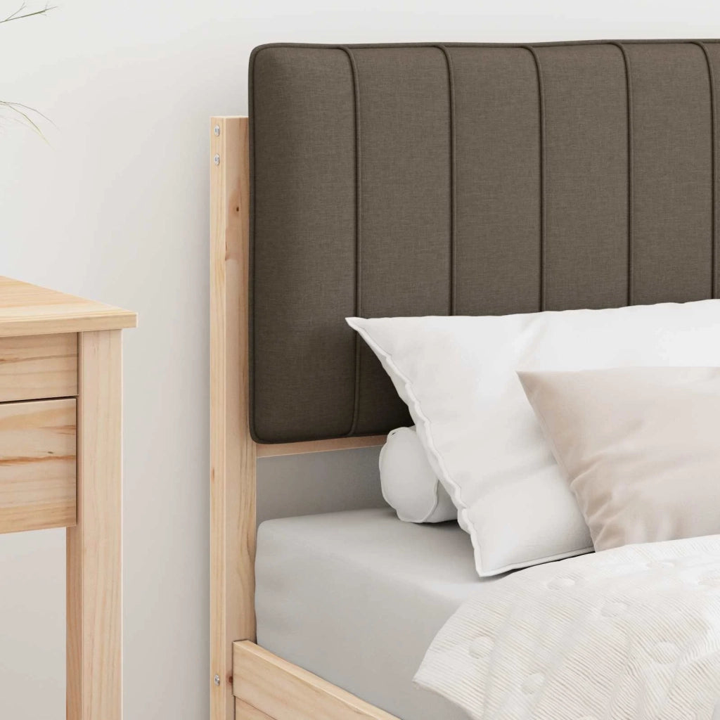 Letto singolo | Letto per adulti | Letto con Testiera Rivestita Talpa 75 x 190 cm Pino massello