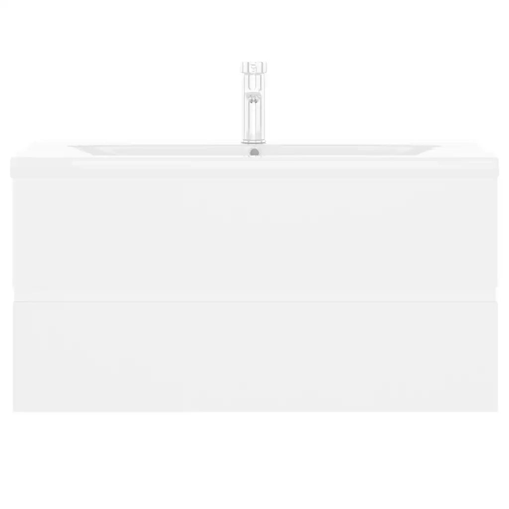 Mobile con Lavabo Integrato Bianco in Legno Multistrato 3071648