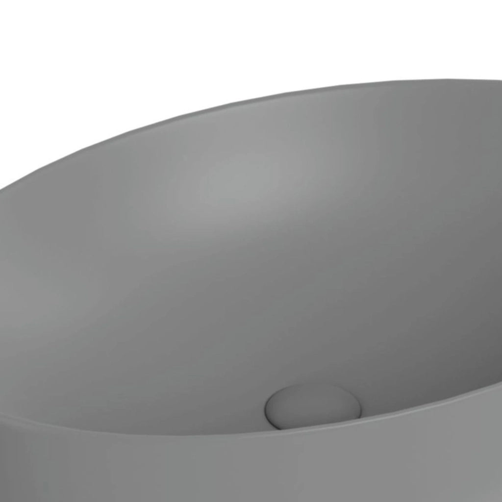 Lavabo d'appoggio ovale in ceramica da 60x40 cm grigio - Serie Nature
