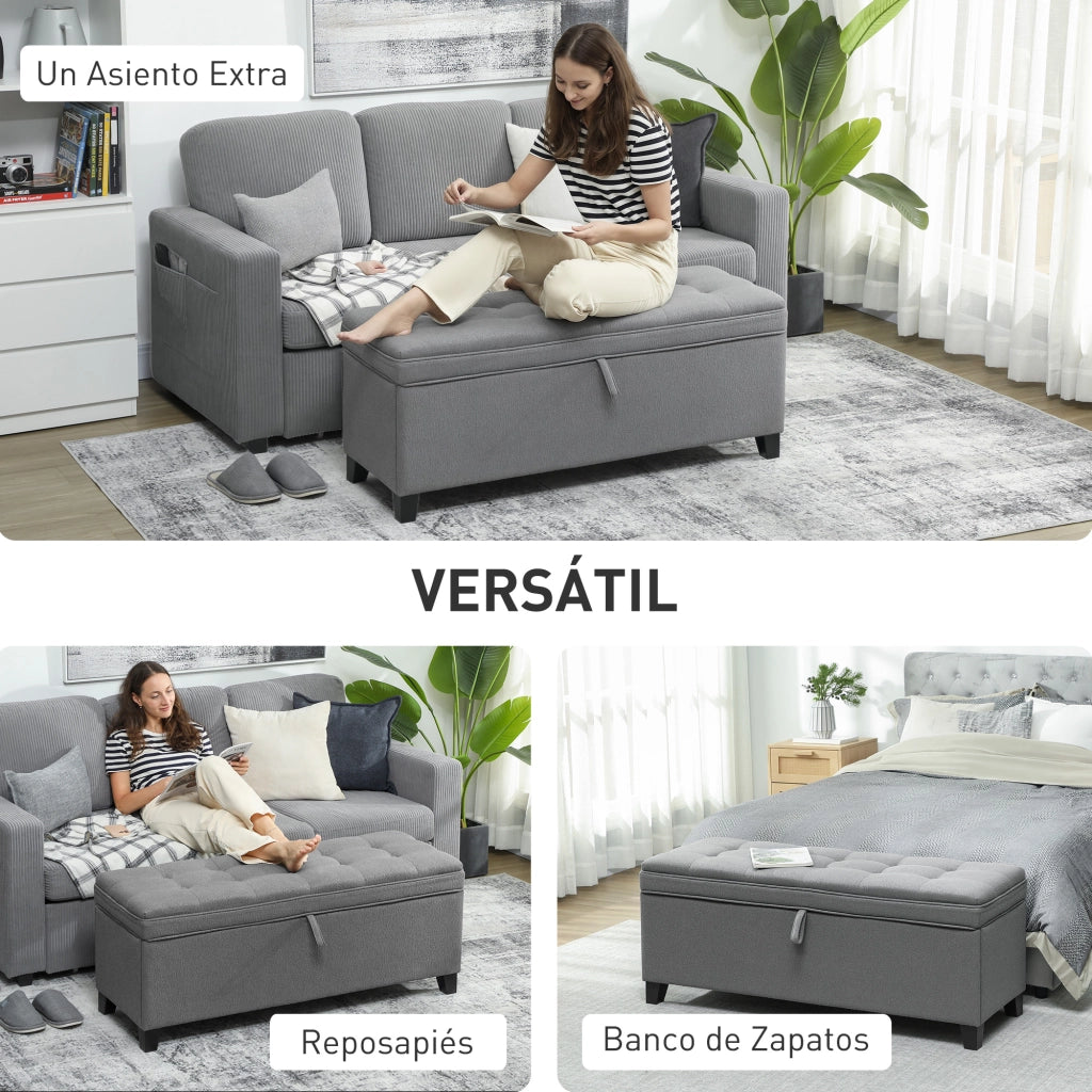 Cassettiera a ribalta con 2 ante ¨C zephmum ¨C 120x40x48 cm grigio scuro