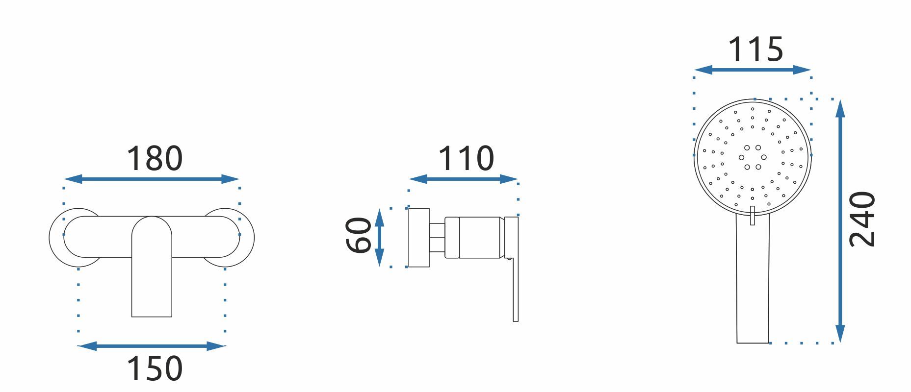 Rubinetto Doccia Rea Verso Gold