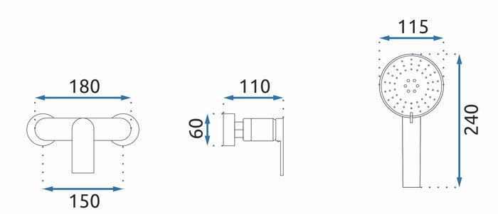 Rubinetto Doccia Rea Verso Gold
