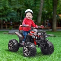 Quad per Bambini Elettrico 12V con Fari e Batteria Ricaricabile, Età 3-5 Anni, 100x65x73cm, Rosso