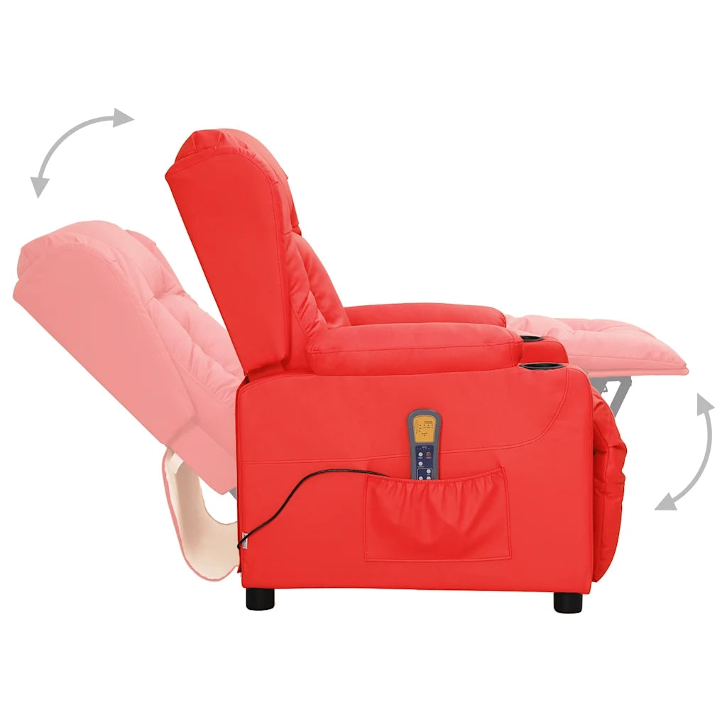 Poltrona Massaggiante Rossa in Similpelle 339080