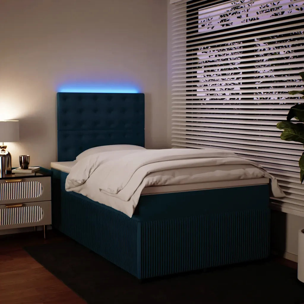 Giroletto a Molle con Materasso Blu 120x200 cm in Velluto 3294626