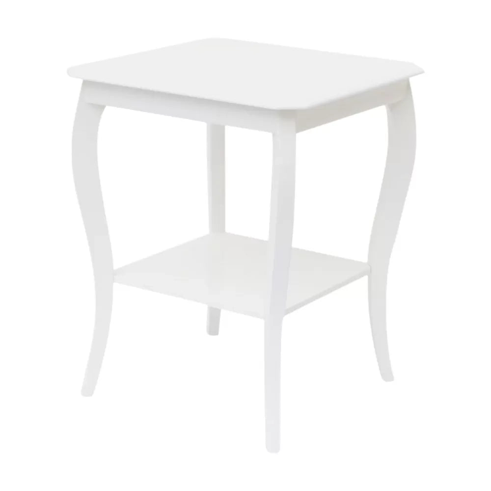 Porta vaso tavolino quadrato shabby legno bianco opaco 50x50x63 - Mobili 2G