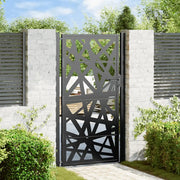 vidaXL Cancello Giardino Nero 105x180 cm in Acciaio Design Leggero