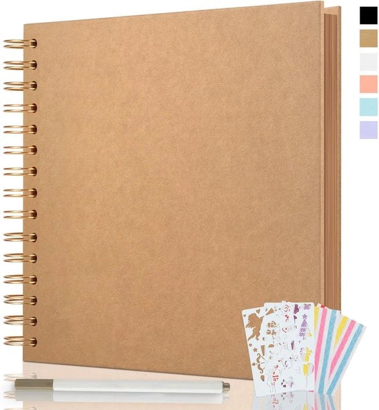 Album di foto libretto - libro di ricordi DIY - 40 pagine - khaki - 21x21cm
