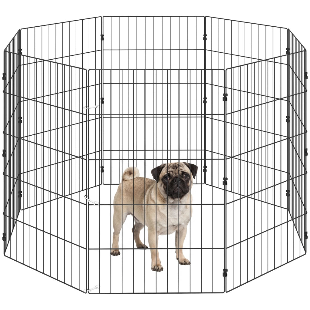 Recinto per Cani Recinto Espandibile Pieghevole in Metallo 50x80 cm Nero