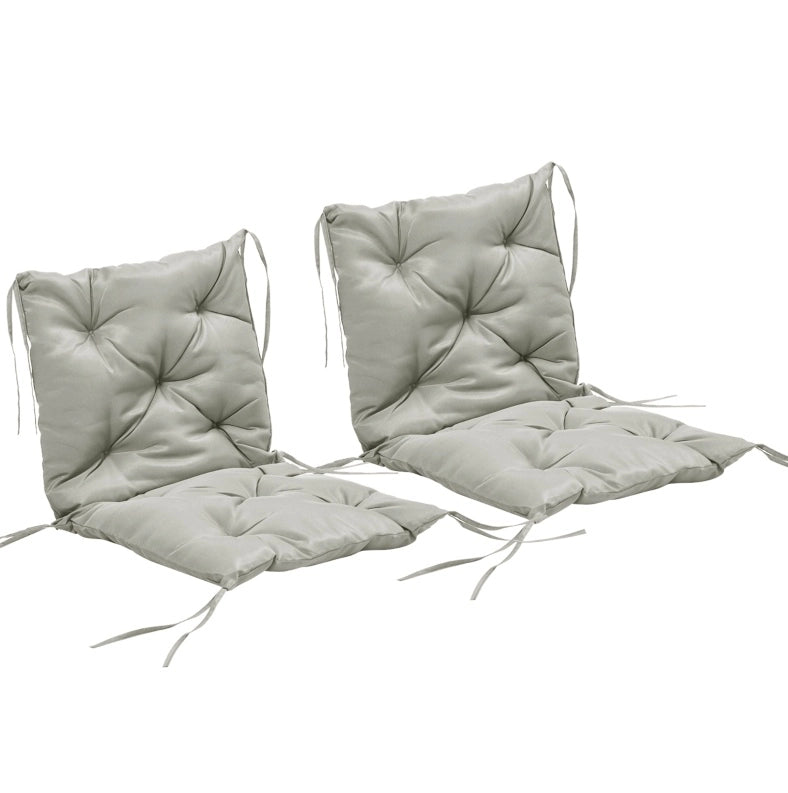 Cuscini per sedia 98x50x8 cm con lacci; in poliestere; grigio chiaro