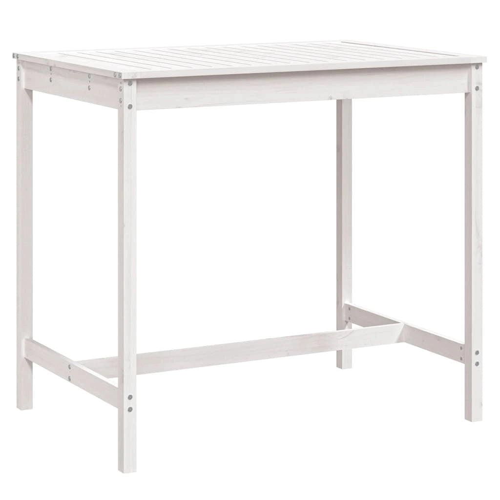 Tavolo da Giardino Bianco 121x82,5x110cm Legno Massello di Pinocod mxl 82010